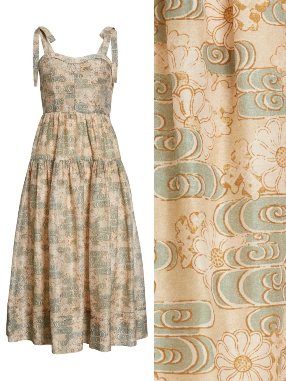 NEW Ulla Johnson Minerva Cotton Silk Blend Dress Willow 6